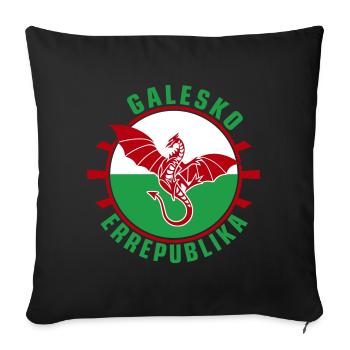 Galesko Errepublika - Welsh Republic - Sofa pillowcase 17,3'' x 17,3'' (45 x 45 cm) - black - Front