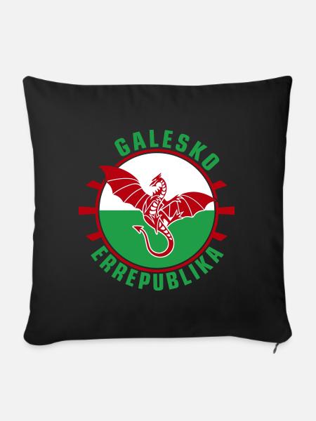 Galesko Errepublika – Walisische Republik - Sofakissenbezug 45 x 45 cm - Schwarz