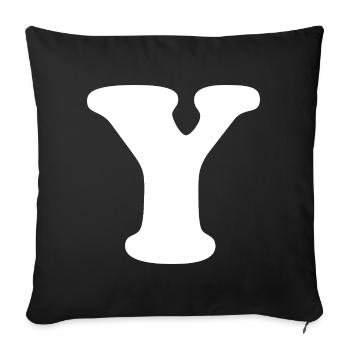 Grande impression de style Y | Lettre Y | Y Logo - Housse de coussin décorative 45 x 45 cm - noir - Devant