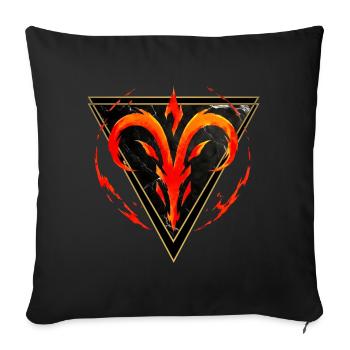 Widder-Feuerzeichen – Tierkreis von Kék-Ina - Sofakissenbezug 45 x 45 cm - Schwarz - Vorne