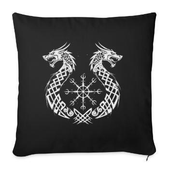Drachen Vegvisir - Sofakissenbezug 45 x 45 cm - Schwarz - Vorne
