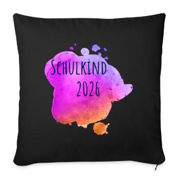 Schulkind 2026 - Sofakissenbezug 45 x 45 cm - Schwarz - Vorne