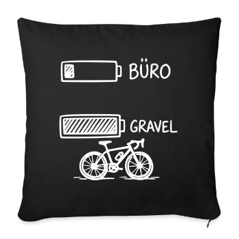 Büro Akku Gravelbike - Sofakissenbezug 45 x 45 cm - Schwarz - Vorne