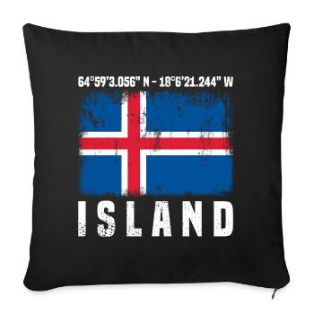 Iceland Trip - Sofa pillowcase 17,3'' x 17,3'' (45 x 45 cm) - black - Front