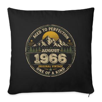 Cadeau Anniversaire 1966 Août Vintage 1966  - Housse de coussin décorative 45 x 45 cm - noir - Devant