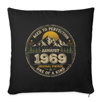 Cadeau Anniversaire 1969 Août Vintage 1969  - Housse de coussin décorative 45 x 45 cm - noir - Devant