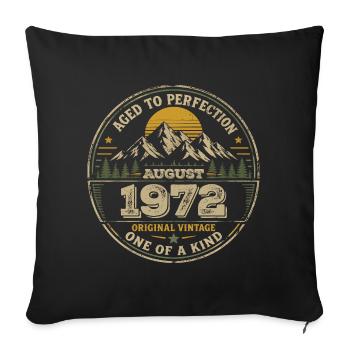 Cadeau Anniversaire 1972 Août Vintage 1972  - Housse de coussin décorative 45 x 45 cm - noir - Devant