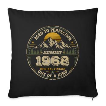 1968 August Birthday Gift Vintage 1968 - Sofa pillowcase 17,3'' x 17,3'' (45 x 45 cm) - black - Front