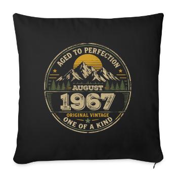 1967 August Birthday Gift Vintage 1967 - Sofa pillowcase 17,3'' x 17,3'' (45 x 45 cm) - black - Front