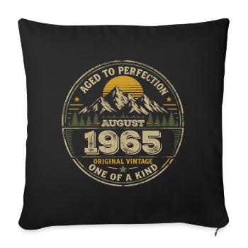 Vintage 1965 August 1965 Birthday Gift - Sofa pillowcase 17,3'' x 17,3'' (45 x 45 cm) - black - Front