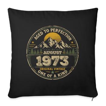 1973 August Birthday Gift Vintage 1973 - Sofa pillowcase 17,3'' x 17,3'' (45 x 45 cm) - black - Front