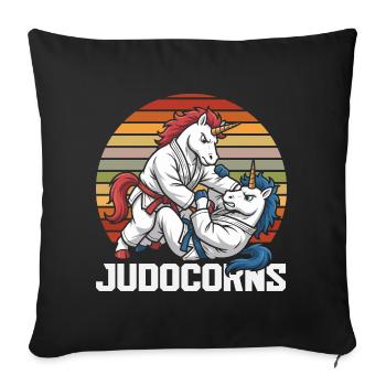 Judocorns Unicorn Judo Martial Arts Retro - Sofa pillowcase 17,3'' x 17,3'' (45 x 45 cm) - black - Front