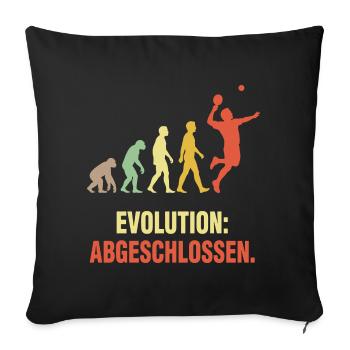 Evolution abgeschlossen Tischtennis Spruch - Sofakissenbezug 45 x 45 cm - Schwarz - Vorne