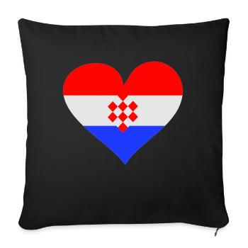 Coeur Croatie - Housse de coussin décorative 45 x 45 cm - noir - Devant