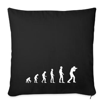 Hobby Photographer – Evolution - Sofa pillowcase 17,3'' x 17,3'' (45 x 45 cm) - black - Front