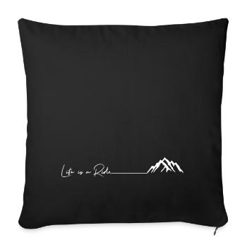 Cadeau de montagne en plein air ski montagne ski - Housse de coussin décorative 45 x 45 cm - noir - Devant