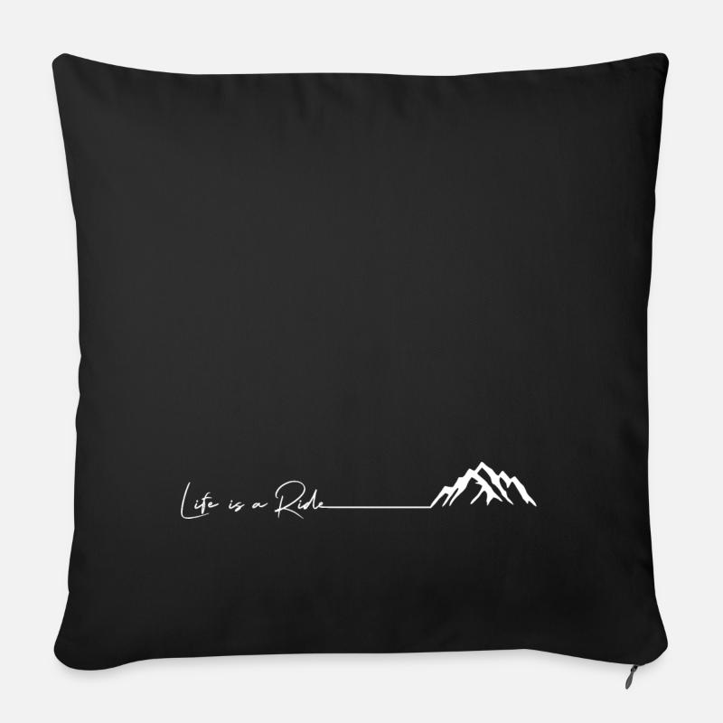 Outdoor Mountainbike Ski Snowboard Berge Geschenk - Sofakissenbezug 45 x 45 cm - Schwarz