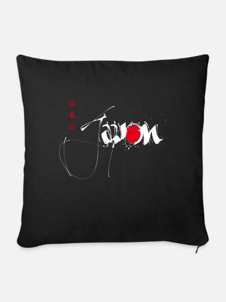 Japon noir femme - Housse de coussin décorative 45 x 45 cm - noir