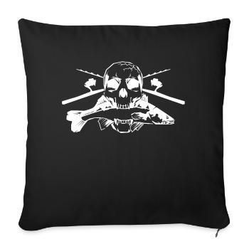 JSA Fishing Skull (R) white in high quality! - Sofakissenbezug 45 x 45 cm - Schwarz - Vorne