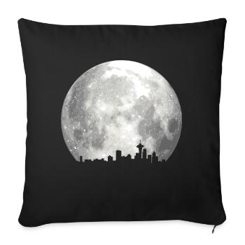 full moon skyline - Sofa pillowcase 17,3'' x 17,3'' (45 x 45 cm) - black - Front