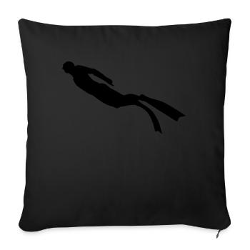 Diver freediving 2 - Sofakissenbezug 45 x 45 cm - Schwarz - Vorne