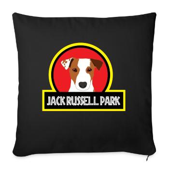 Dog / Jack Russell: Jack Russell Park - Sofa pillowcase 17,3'' x 17,3'' (45 x 45 cm) - black - Front