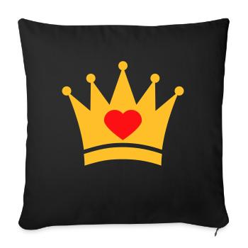 heart_krown_2c - Housse de coussin décorative 45 x 45 cm - noir - Devant