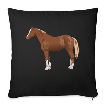 Pferd - Sofakissenbezug 45 x 45 cm - Schwarz - Vorne