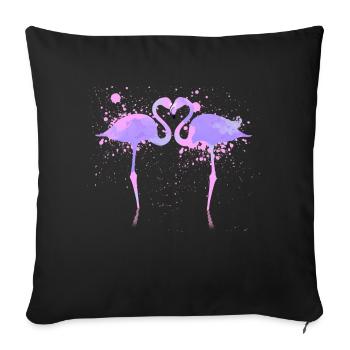 Flamingo - Sofa pillowcase 17,3'' x 17,3'' (45 x 45 cm) - black - Front