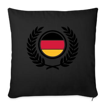 Germany (flag & laurel wreath) - Sofa pillowcase 17,3'' x 17,3'' (45 x 45 cm) - black - Front