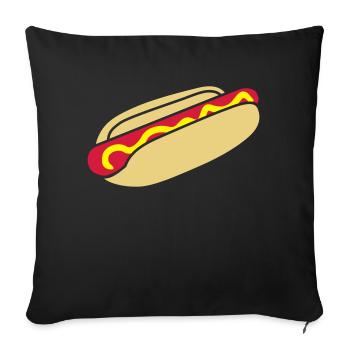 fastfood_hotdog_design_3c - Sofa pillowcase 17,3'' x 17,3'' (45 x 45 cm) - black - Front