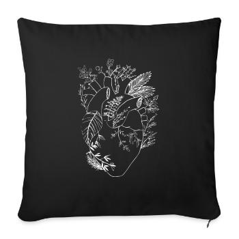 natur herz w - Sofakissenbezug 45 x 45 cm - Schwarz - Vorne