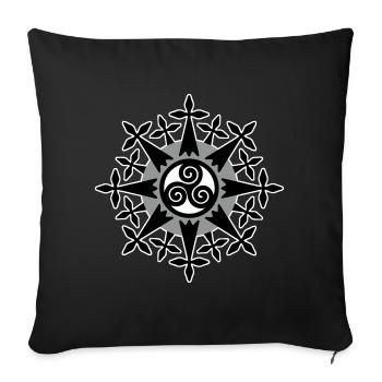 Bretagne Hermines - Housse de coussin décorative 45 x 45 cm - noir - Devant