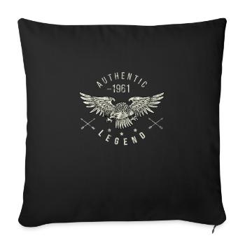 authentic legend 1961 birthday, year of birth - Sofa pillowcase 17,3'' x 17,3'' (45 x 45 cm) - black - Front