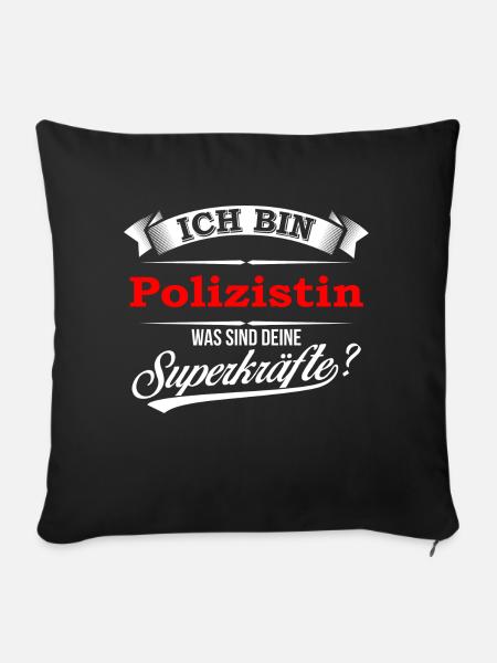 Polizist Polizistin Polizeibeamter Polizeitbeamtin - Sofakissenbezug 45 x 45 cm - Schwarz