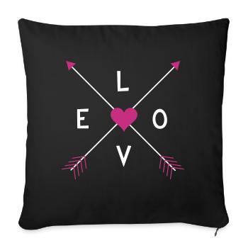 Love-Ethno Pfeile - Sofakissenbezug 45 x 45 cm - Schwarz - Vorne