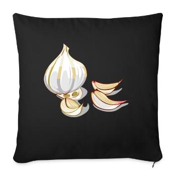 Knoblauch - Sofakissenbezug 45 x 45 cm - Schwarz - Vorne