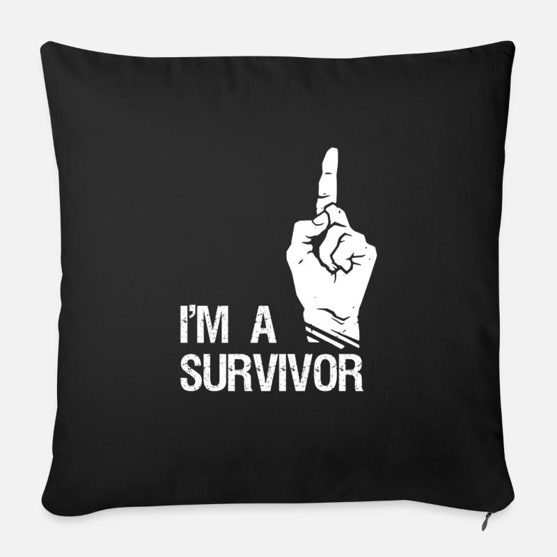 DbD I´m a survivor white - Sofakissenbezug 45 x 45 cm - Schwarz