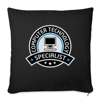 computer technology specialist - Sofa pillowcase 17,3'' x 17,3'' (45 x 45 cm) - black - Front