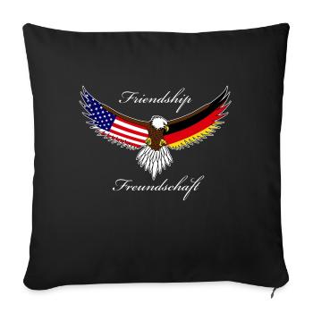 Deutsch amerikanische Freundschaft - Sofakissenbezug 45 x 45 cm - Schwarz - Vorne