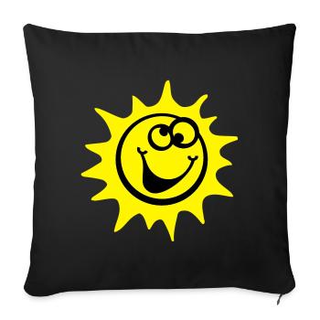 soleil 2c style de bande dessinée - Housse de coussin décorative 45 x 45 cm - noir - Devant