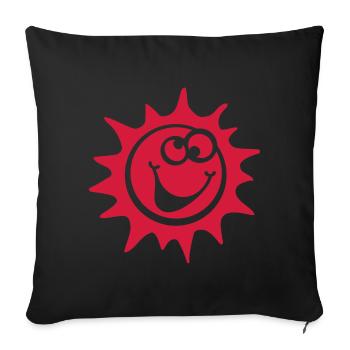 soleil smiley 1c - Housse de coussin décorative 45 x 45 cm - noir - Devant