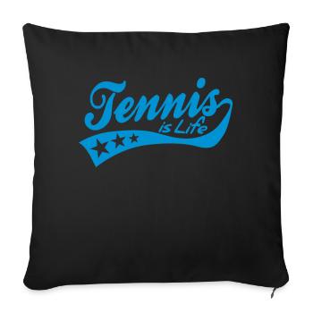 tennis is life - retro - Housse de coussin décorative 45 x 45 cm - noir - Devant