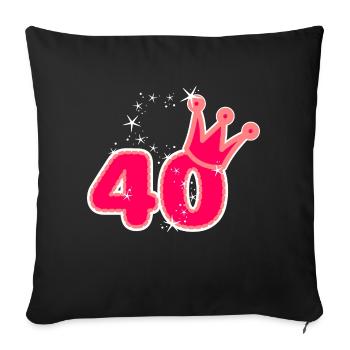 40. Geburtstag - Sofakissenbezug 45 x 45 cm - Schwarz - Vorne