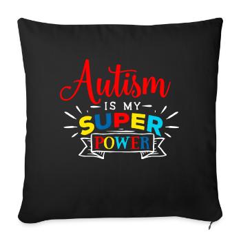 Autisme Autiste ADHD Autisme Asperger Cadeau - Housse de coussin décorative 45 x 45 cm - noir - Devant