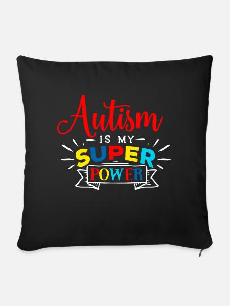 Autism Autist ADHD Autism Asperger Gift - Sofa pillowcase 17,3'' x 17,3'' (45 x 45 cm) - black