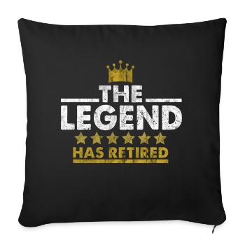 La légende a retraité la pension de grand-père grand-mère - Housse de coussin décorative 45 x 45 cm - noir - Devant