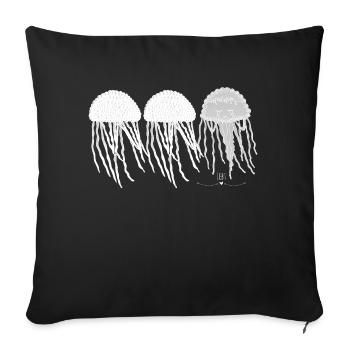 Jellyfish the transparent rulers of the sea - Sofa pillowcase 17,3'' x 17,3'' (45 x 45 cm) - black - Front