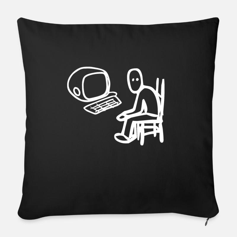 Nerd Geek Gift Computer PC Gamer Computer geek - Sofa pillowcase 17,3'' x 17,3'' (45 x 45 cm) - black