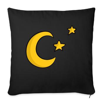 Halloween minuit Lune Étoiles d’horreur - Housse de coussin décorative 45 x 45 cm - noir - Devant